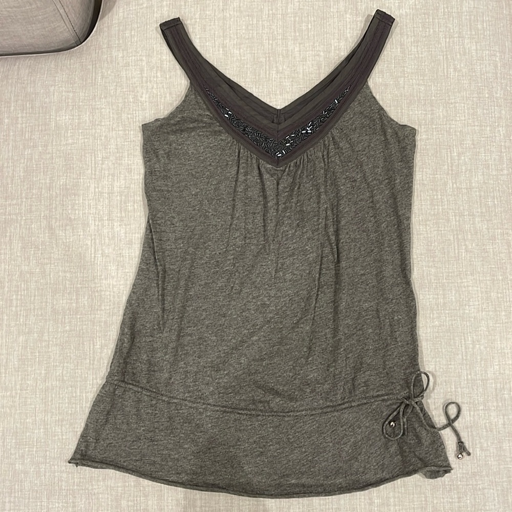 Gray Beaded Tank Top, size XS